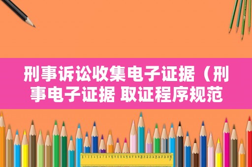 刑事訴訟收集電子證據(jù)（刑事電子證據(jù) 取證程序規(guī)范化）