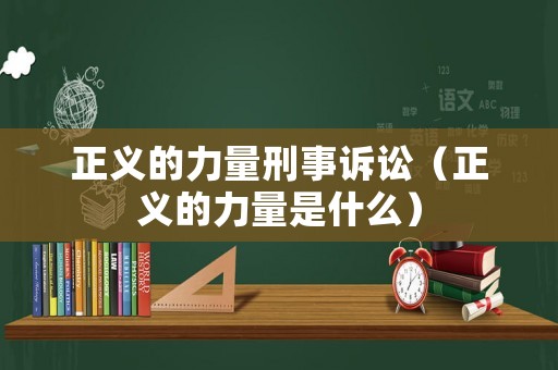正義的力量刑事訴訟（正義的力量是什么）