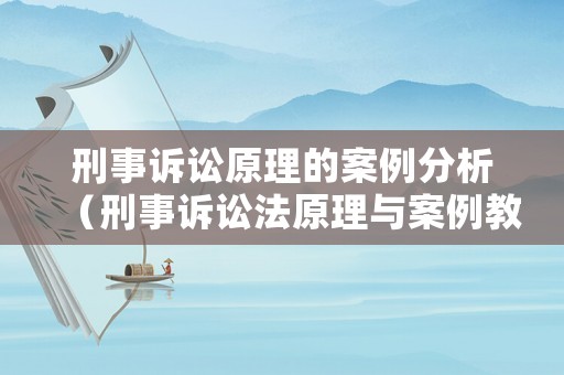 刑事訴訟原理的案例分析（刑事訴訟法原理與案例教程）