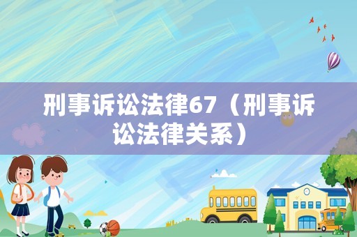 刑事訴訟法律67（刑事訴訟法律關(guān)系）