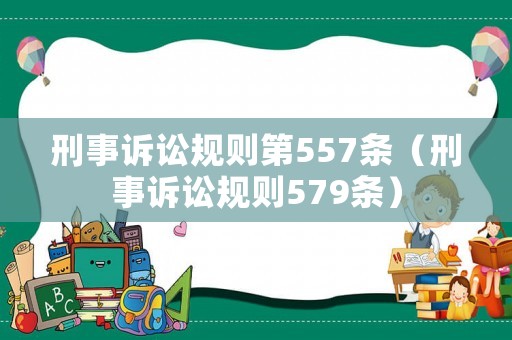 刑事訴訟規(guī)則第557條（刑事訴訟規(guī)則579條）