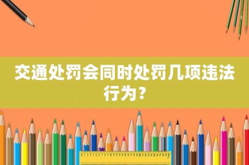 交通處罰會(huì)同時(shí)處罰幾項(xiàng)違法行為？