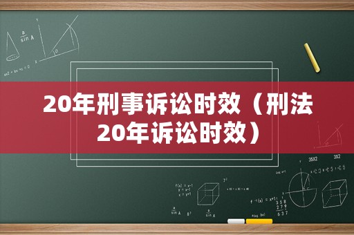 20年刑事訴訟時效（刑法20年訴訟時效）