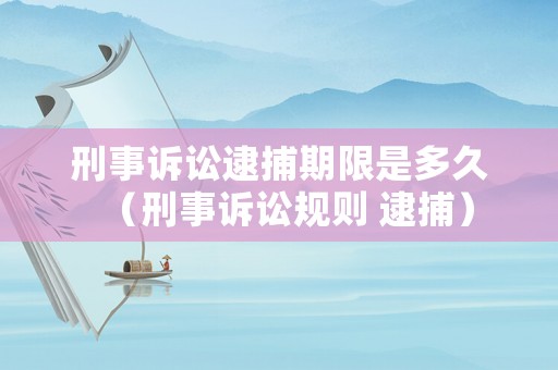 刑事訴訟逮捕期限是多久（刑事訴訟規(guī)則 逮捕）