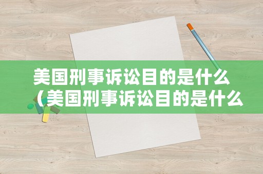 美國刑事訴訟目的是什么（美國刑事訴訟目的是什么意思）