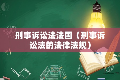 刑事訴訟法法國（刑事訴訟法的法律法規(guī)）