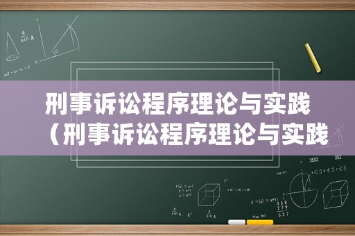 刑事訴訟程序理論與實踐（刑事訴訟程序理論與實踐pdf）