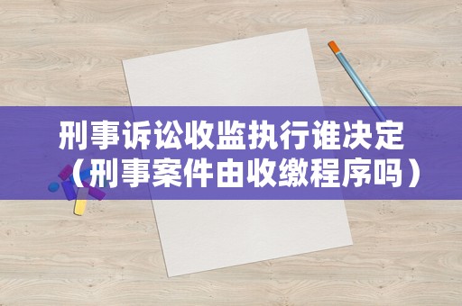 刑事訴訟收監(jiān)執(zhí)行誰(shuí)決定（刑事案件由收繳程序嗎）