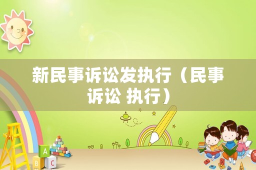 新民事訴訟發(fā)執(zhí)行（民事訴訟 執(zhí)行）