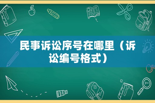民事訴訟序號(hào)在哪里（訴訟編號(hào)格式）