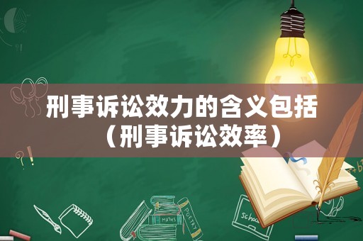 刑事訴訟效力的含義包括（刑事訴訟效率）