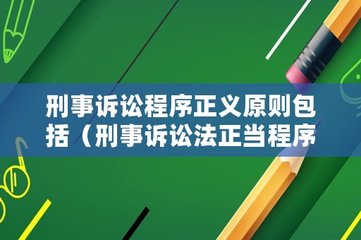 刑事訴訟程序正義原則包括（刑事訴訟法正當(dāng)程序原則）