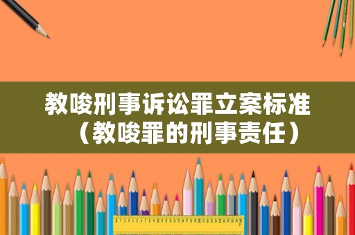 教唆刑事訴訟罪立案標準（教唆罪的刑事責任）