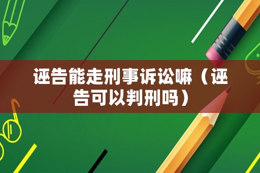 誣告能走刑事訴訟嘛（誣告可以判刑嗎）