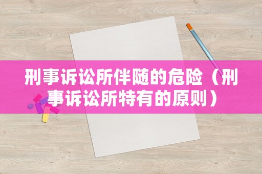 刑事訴訟所伴隨的危險(xiǎn)（刑事訴訟所特有的原則）