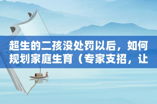 超生的二孩沒(méi)處罰以后，如何規(guī)劃家庭生育（專家支招，讓你做個(gè)明智的父母）