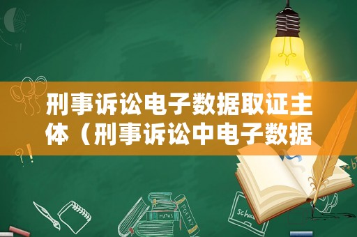 刑事訴訟電子數(shù)據(jù)取證主體（刑事訴訟中電子數(shù)據(jù)的取證與運(yùn)用）