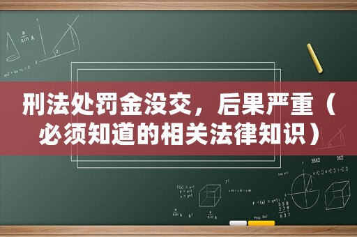刑法處罰金沒交，后果嚴(yán)重（必須知道的相關(guān)法律知識）