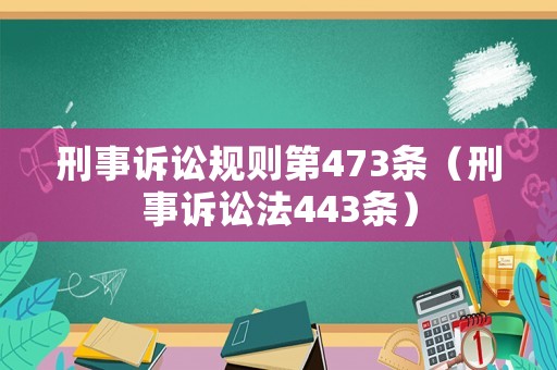 刑事訴訟規(guī)則第473條（刑事訴訟法443條）