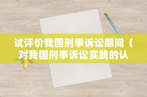 試評(píng)價(jià)我國(guó)刑事訴訟期間（對(duì)我國(guó)刑事訴訟實(shí)踐的認(rèn)識(shí)）