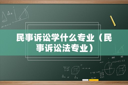 民事訴訟學(xué)什么專業(yè)（民事訴訟法專業(yè)）