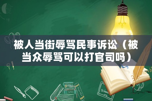 被人當(dāng)街辱罵民事訴訟（被當(dāng)眾辱罵可以打官司嗎）