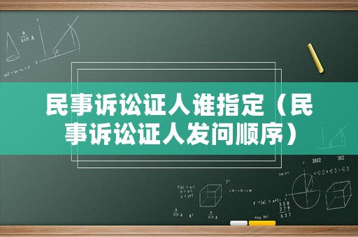 民事訴訟證人誰指定（民事訴訟證人發(fā)問順序）