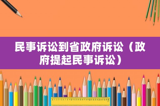 民事訴訟到省政府訴訟（政府提起民事訴訟）