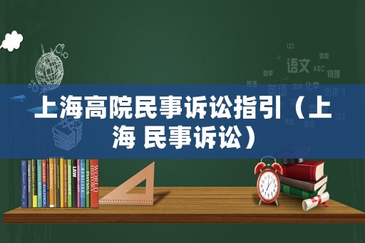 上海高院民事訴訟指引（上海 民事訴訟）