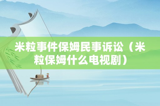 米粒事件保姆民事訴訟（米粒保姆什么電視劇）