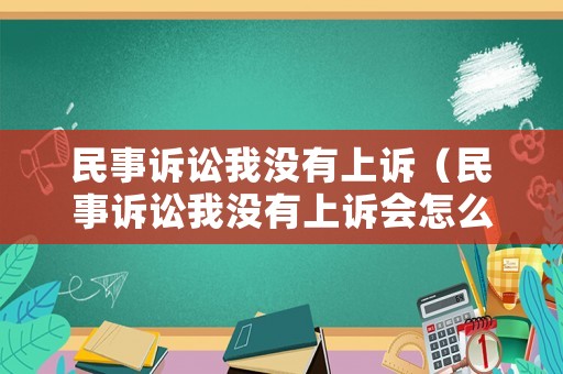 民事訴訟我沒(méi)有上訴（民事訴訟我沒(méi)有上訴會(huì)怎么樣）