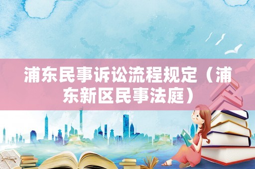 浦東民事訴訟流程規(guī)定（浦東新區(qū)民事法庭）