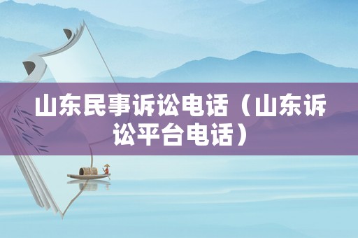 山東民事訴訟電話（山東訴訟平臺(tái)電話）