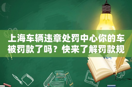 上海車輛違章處罰中心你的車被罰款了嗎？快來了解罰款規(guī)則