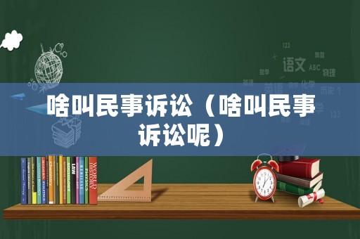 啥叫民事訴訟（啥叫民事訴訟呢）