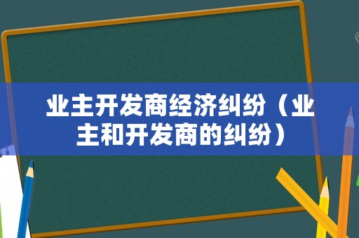 業(yè)主開發(fā)商經(jīng)濟糾紛（業(yè)主和開發(fā)商的糾紛）