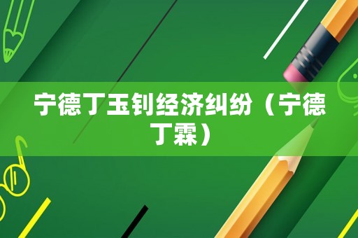 寧德丁玉釗經(jīng)濟(jì)糾紛（寧德丁霖）