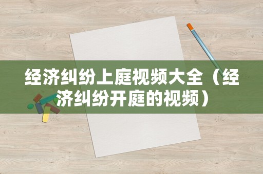 經(jīng)濟(jì)糾紛上庭視頻大全（經(jīng)濟(jì)糾紛開庭的視頻）