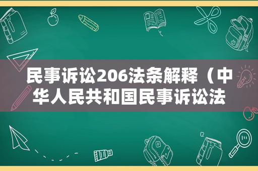 民事訴訟206法條解釋（中華人民共和國民事訴訟法206）
