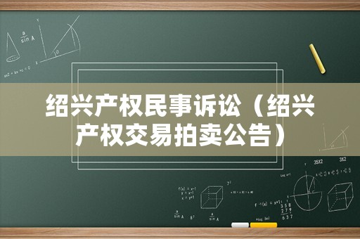 紹興產(chǎn)權(quán)民事訴訟（紹興產(chǎn)權(quán)交易拍賣公告）
