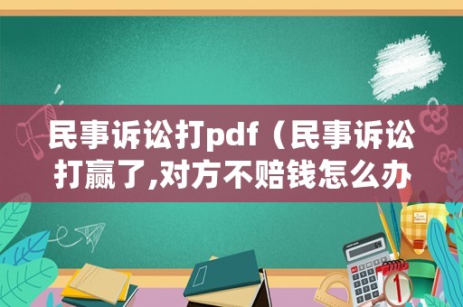 民事訴訟打pdf（民事訴訟打贏了,對方不賠錢怎么辦）