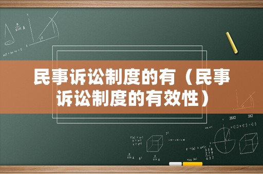 民事訴訟制度的有（民事訴訟制度的有效性）