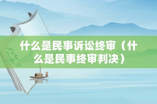 什么是民事訴訟終審（什么是民事終審判決）
