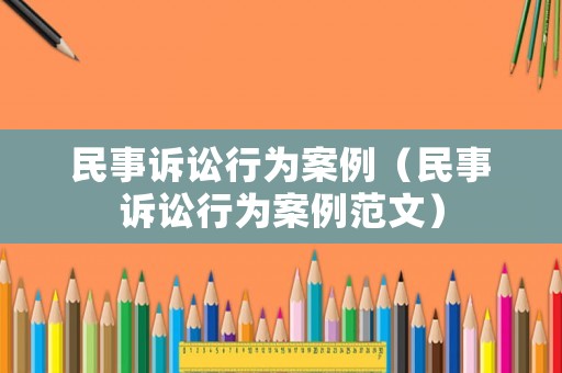 民事訴訟行為案例（民事訴訟行為案例范文）