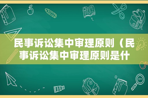 民事訴訟集中審理原則（民事訴訟集中審理原則是什么）