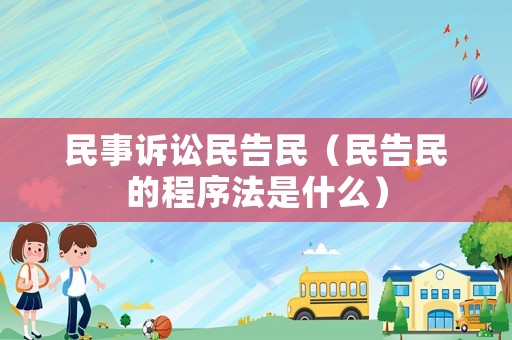 民事訴訟民告民（民告民的程序法是什么）