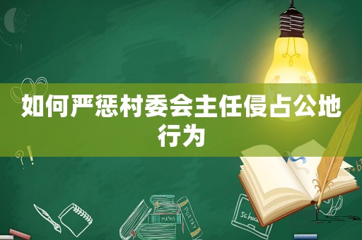 如何嚴(yán)懲村委會(huì)主任侵占公地行為