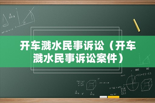 開車濺水民事訴訟（開車濺水民事訴訟案件）