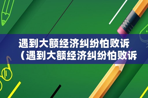 遇到大額經(jīng)濟(jì)糾紛怕敗訴（遇到大額經(jīng)濟(jì)糾紛怕敗訴怎么辦）