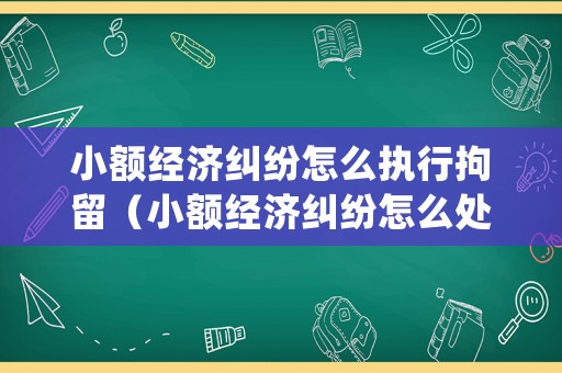 小額經(jīng)濟(jì)糾紛怎么執(zhí)行拘留（小額經(jīng)濟(jì)糾紛怎么處理的結(jié)果）